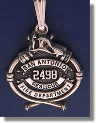 San Antonio, Texas fireman Department Badge Charms