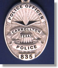 Carrollton, Texas Police Badge Charms