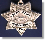 Mendocino County, California Sheriff Badge Charms