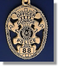 Conroe, Texas Police Badge Charms