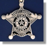 Comal County, Texas Sheriff Badge Charms