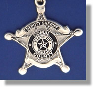 Comal County, Texas Sheriff Badge Charms