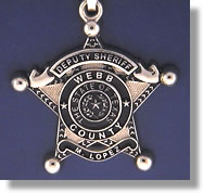 Webb County, Texas Sheriff Badge Charms