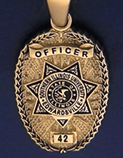 two sided flip style badge pendant
