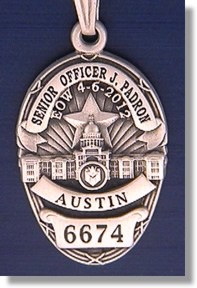 austin badge texas police senior officer jewelry sadiamonds
